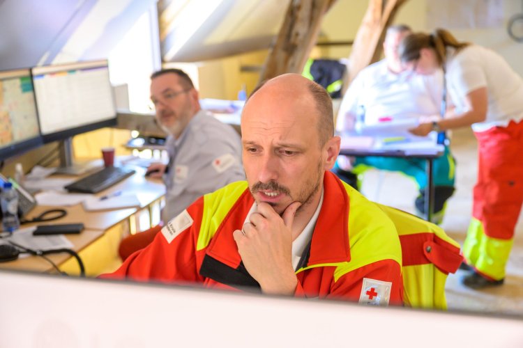 First-aid station at a sports event, festival, concert, or cycling race